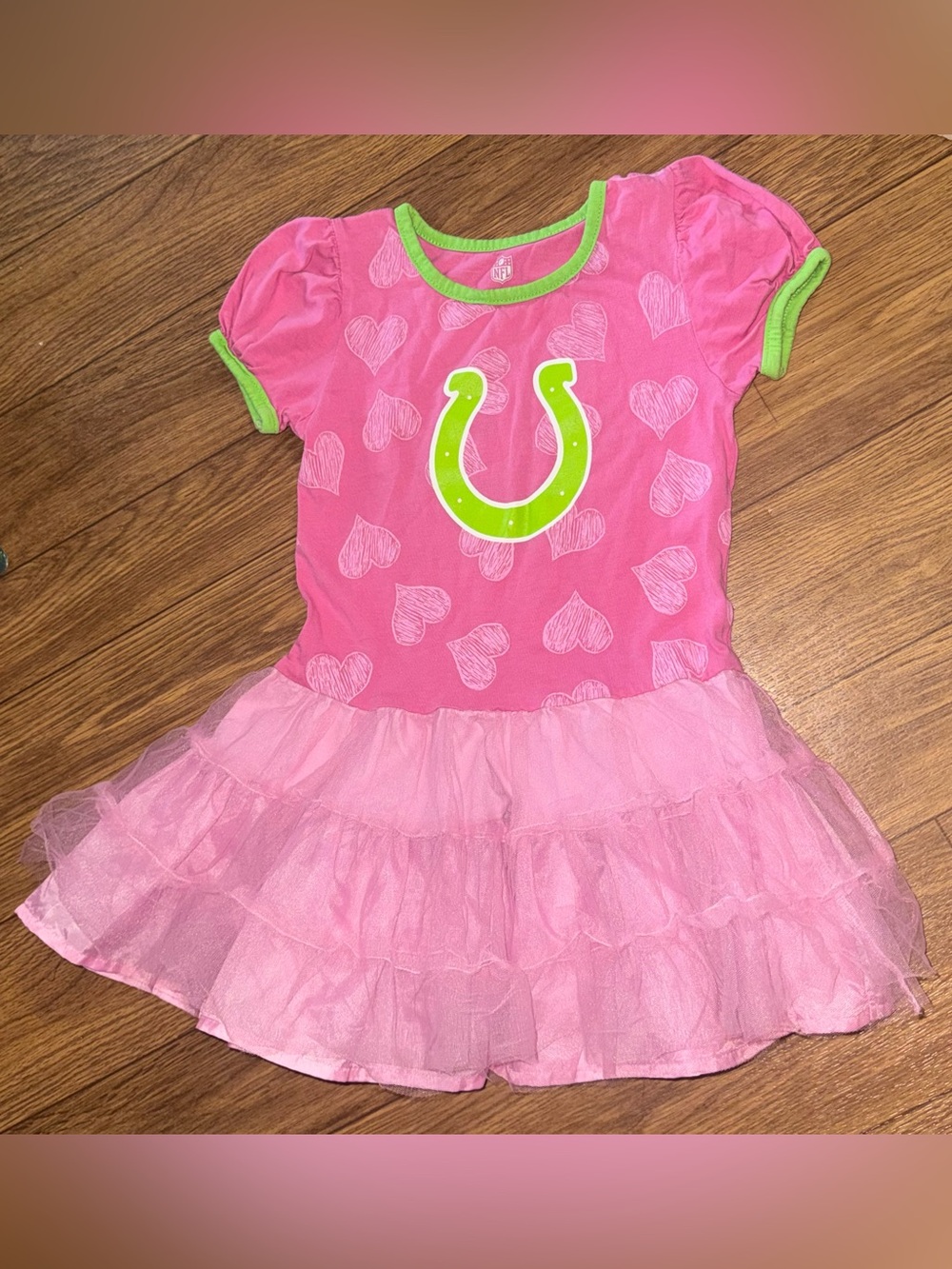 NFL Team Colts Girls Pink 4T Football Tutu Dress Tulle Toddler Team Spirit